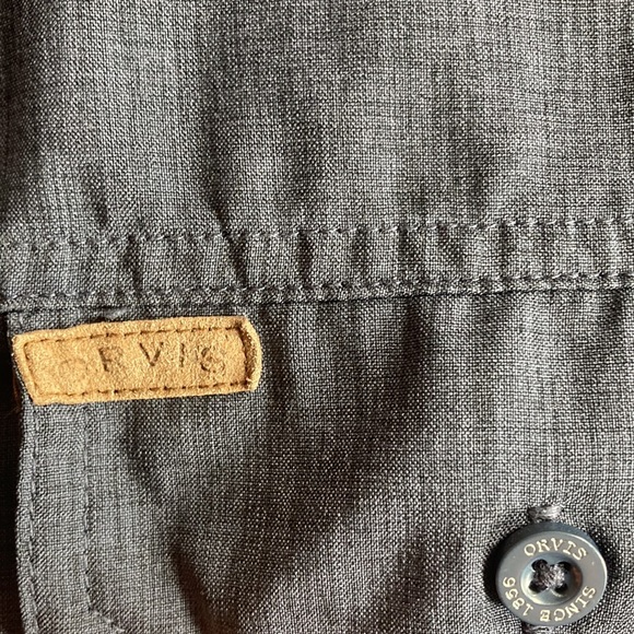 Orvis Classic Collection - Navy blue heather short sleeve button front shirt XXL - Picture 8 of 8